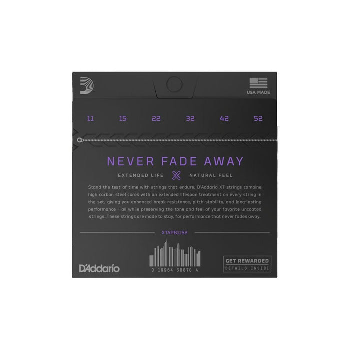 D'Addario XT Coated Acoustic Phosphor Bronze Strings - Custom Light Set (11 - 52) (XTAPB1152) - Gsus4