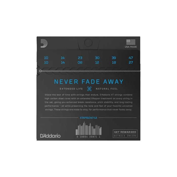 D'Addario XT Coated Acoustic Phosphor Bronze Strings - Light 12 - String Set (10 - 47) (XTAPB1047-12) - Gsus4