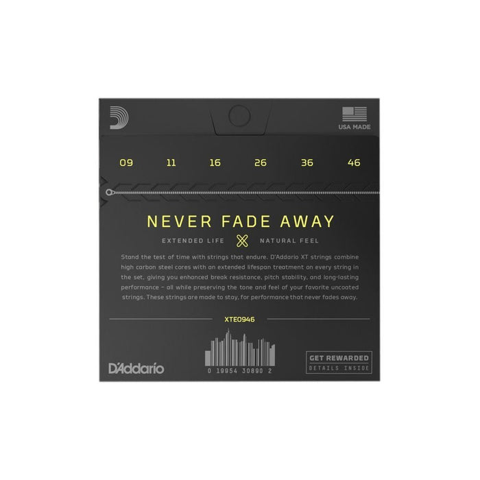 D'Addario XT Coated Electric Nickel Wound Strings Super Light Top/Reg Bottom (9 - 46) (XTE0946) - Gsus4