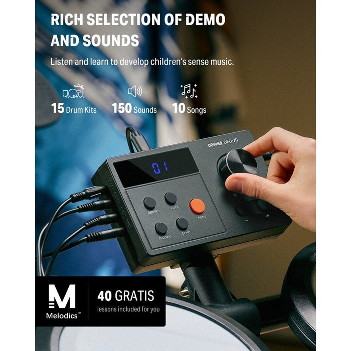 Donner | DED - 70 | Electric Drum Set w/ 4x Quiet Mesh Drum Pads (EC7170) - Gsus4