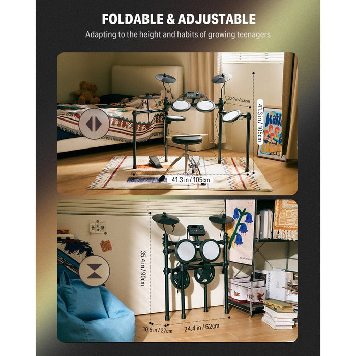 Donner | DED - 70 | Electric Drum Set w/ 4x Quiet Mesh Drum Pads (EC7170) - Gsus4