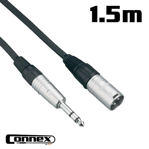Connex | XMJS-1 | Balanced XLR male to Jack Male Cable | 1.5m