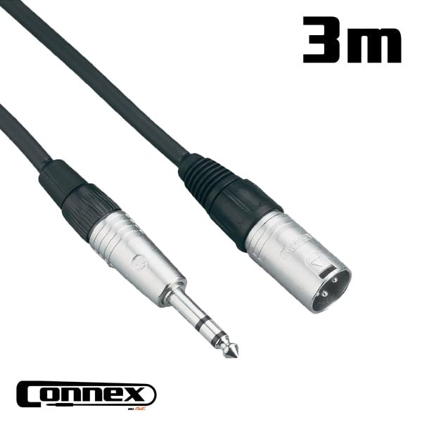 Connex | XMJS-3 | Balanced XLR male to Jack Male Cable | 3m
