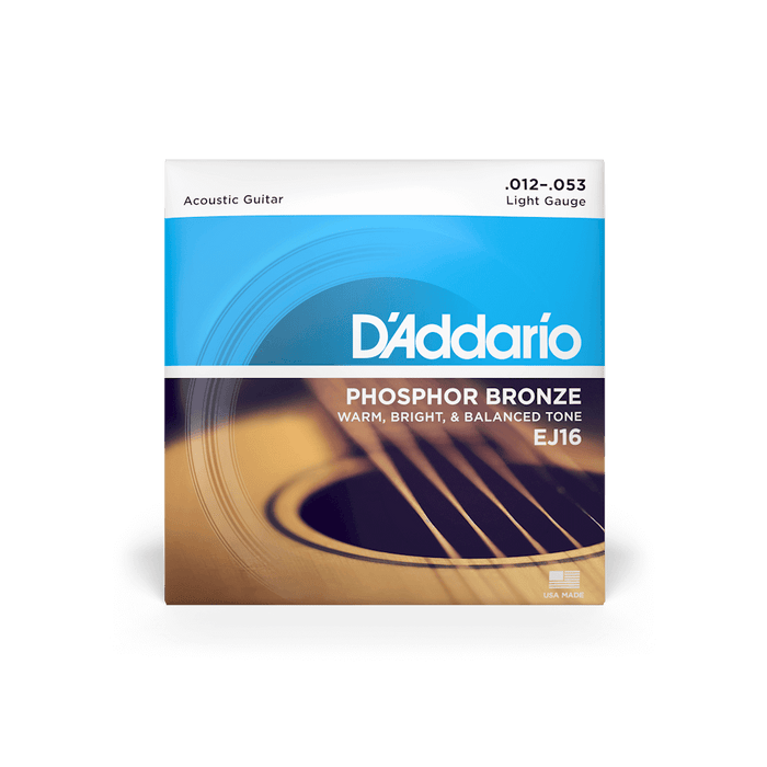 D'Addario | EJ16 | Light Acoustic Guitar Strings | Phosphor Bronze