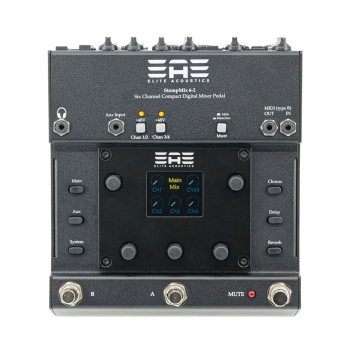 Elite Acoustics | EAE | StompMix 6 | 6Ch Digital Mixer Pedal | w/ DSP Gate, Compressor, EQ, Reverb & Delay (EAE - StompMix - 6) - Gsus4