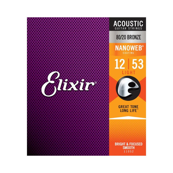 Elixir | 11052 | Nanoweb | Acoustic Strings | 80/20 Bronze | Light | 12 - 53 | 23/A - NW - L (23/A - NW - L) - Gsus4
