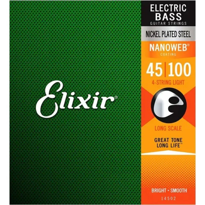 Elixir | 14052 | BASS 4 - String | Nanoweb | Nickel Plated Steel | 45 - 100 | 23/B - NW - L (23/B - NW - L) - Gsus4