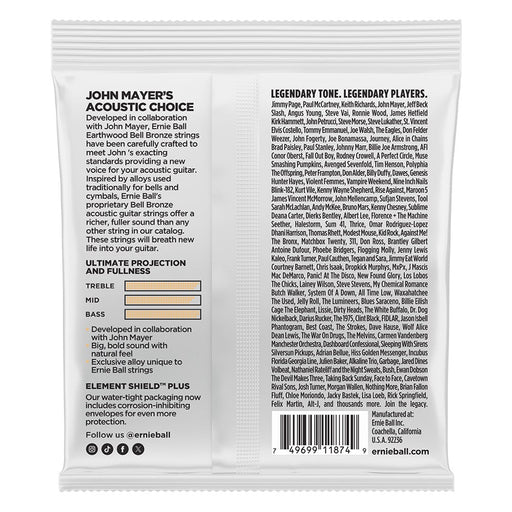 Ernie Ball | ACOUSTIC Guitar Strings | Bell Bronze Earthwood | John Mayer Collab | Extra Light 10 - 50 | P02350 (P02350) - Gsus4