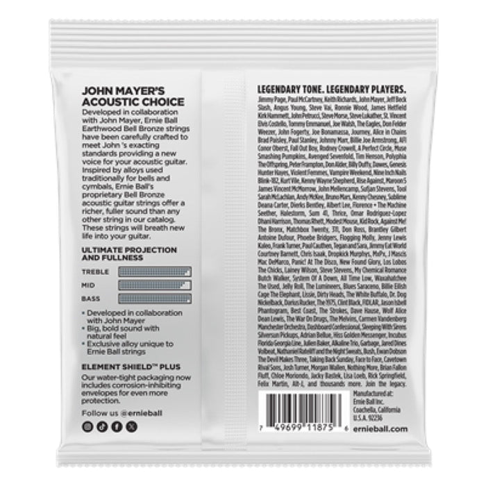 Ernie Ball | ACOUSTIC Guitar Strings | Bell Bronze Earthwood | John Mayer Collab | Light 11 - 52 | P02348 (P02348) - Gsus4