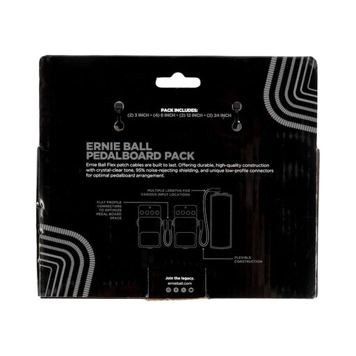 Ernie Ball | Flat Ribbon Patch Cables | 10 - Pack | Pedalboard Multi - Pack | Black | P06462 (P06462) - Gsus4