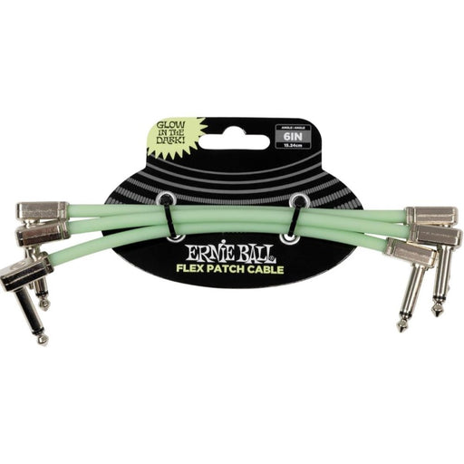 Ernie Ball | Flex Patch Cable | 3 Pack | Glow In The Dark | 6 Inch | P06475 (P06475) - Gsus4