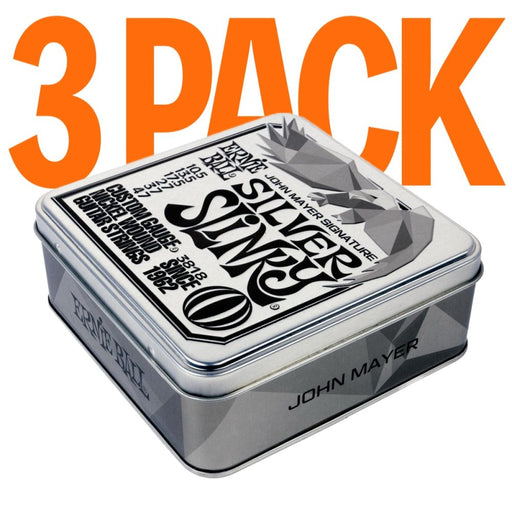 Ernie Ball | John Mayer Silver Slinky 3 - Pack TIN | Nickel Wound Electric Guitar Strings | 10.5 - 47 | P03818 (P03818) - Gsus4