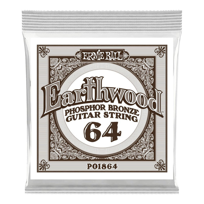 Ernie Ball P01864 .064 Earthwood Phosphor Bronze Acoustic Guitar Strings 3 Pack