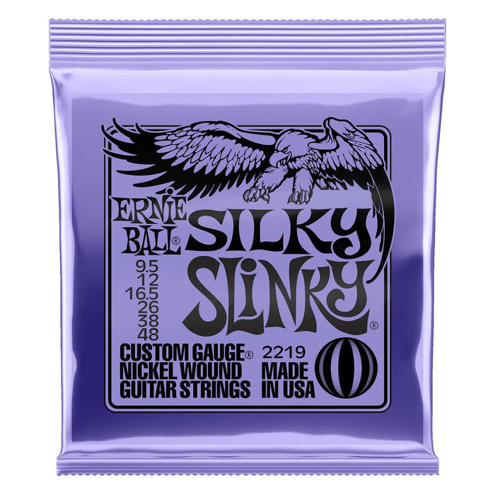 Ernie Ball P02219 Silky Slinky Nickel Wound Electric Guitar Strings 9.5-48 Gauge