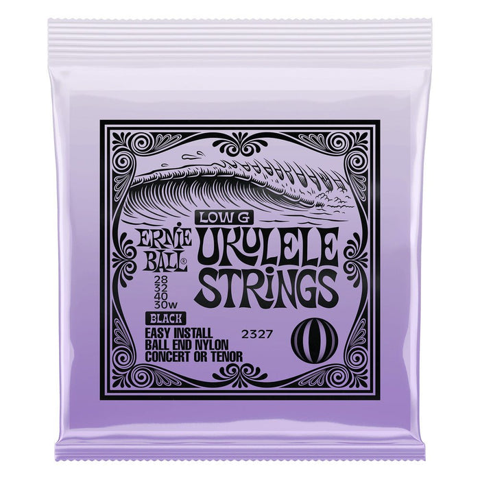 Ernie Ball P02327 Concert/Tenor Wound Low G Nylon Ball End Ukulele Strings - Black