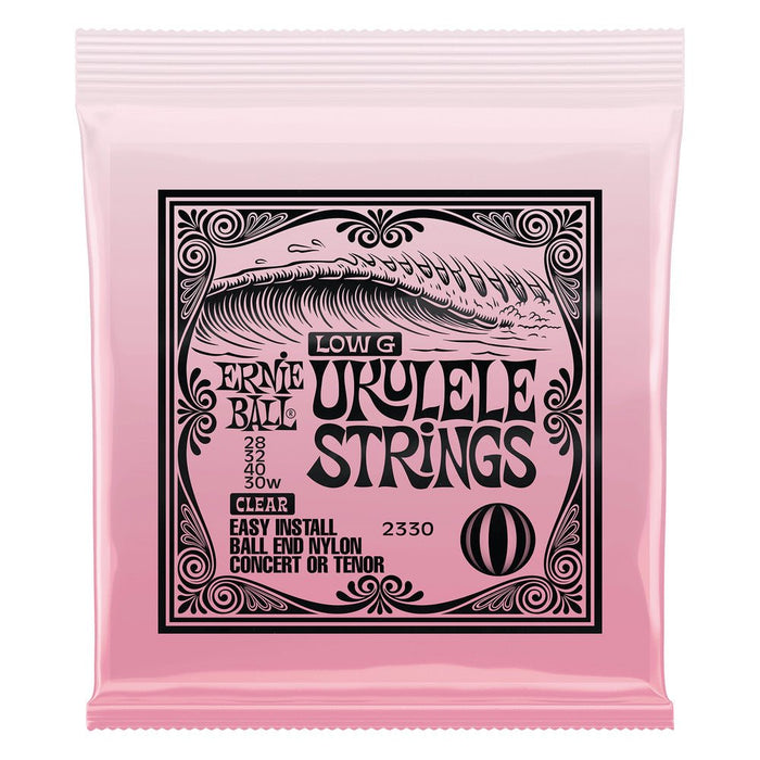 Ernie Ball P02330 Concert/Tenor Wound Low G Nylon Ball End Ukulele Strings - Clear