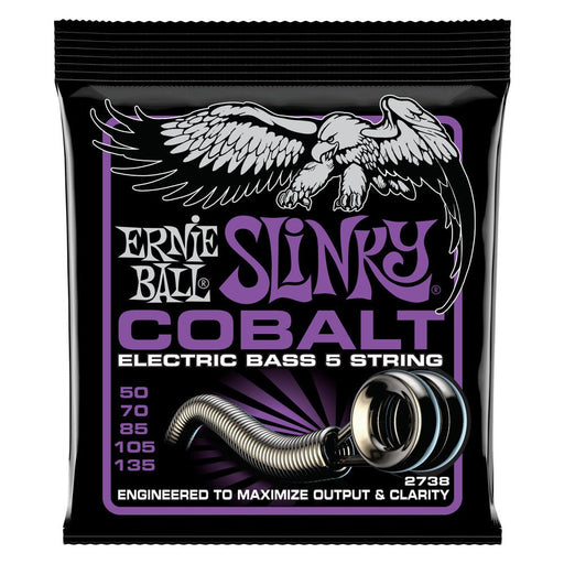 Ernie Ball P02738 Power Slinky Cobalt 5-String Electric Bass Strings 50-135 Gauge