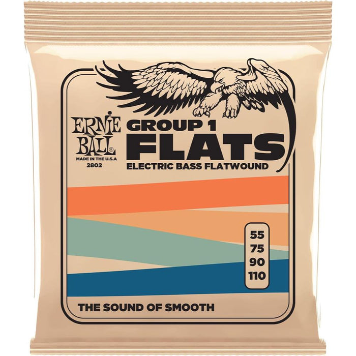 Ernie Ball P02802 Group 1 Stainless Steel Flatwound Electric Bass Strings 55-110 Gauge (P02802) - Gsus4