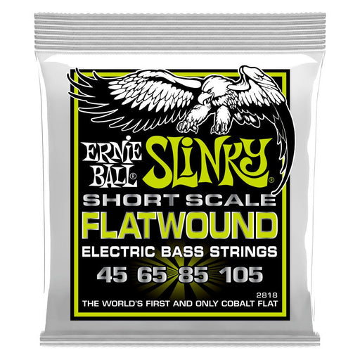 Ernie Ball P02818 Regular Slinky Cobalt Flatwound Short Scale Electric Bass Strings 45-105 Gauge