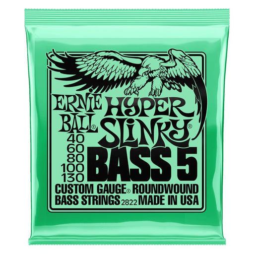 Ernie Ball P02822 Hyper Slinky Nickel Wound 5-String Electric Bass Strings 40-130 Gauge
