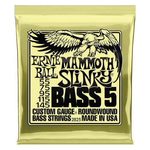 Ernie Ball P02823 Mammoth Slinky Nickel Wound 5-String Electric Bass Strings 55-145 Gauge