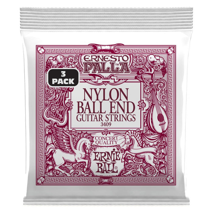 Ernie Ball P03409 Ernesto Palla Nylon Ball End Classical Guitar Strings - Black & Gold - 3 Pack