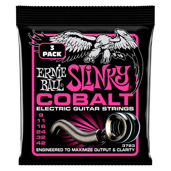 Ernie Ball P03723 Super Slinky Cobalt Electric Guitar Strings 9-42 Gauge - 3 Pack
