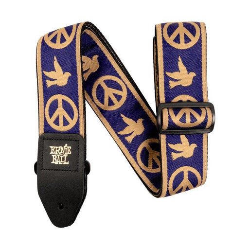 Ernie Ball P04699 Jacquard Strap Navy Blue And Beige Peace Love Dove (P04699) - Gsus4