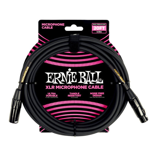 Ernie Ball P06388 Classic XLR Microphone Cable Male/Female 20ft - Black