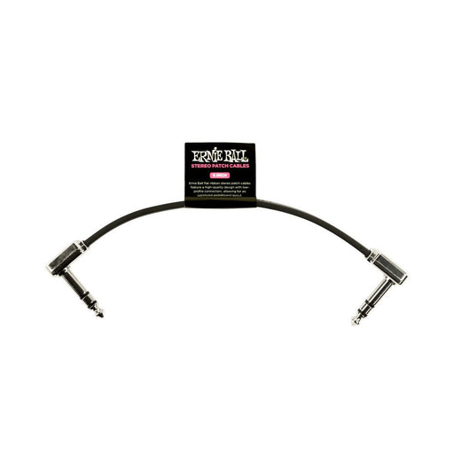 Ernie Ball P06408 Flat Ribbon Stereo Patch Cable 6in - Black - Single