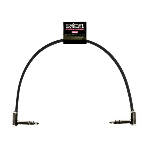 Ernie Ball P06409 Flat Ribbon Stereo Patch Cable 12in - Black - Single