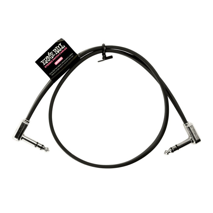 Ernie Ball P06410 Flat Ribbon Stereo Patch Cable 24in - Black - Single