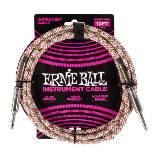 Ernie Ball P06426 Braided Instrument Cable Straight/Straight 10ft - Emerald Argyle