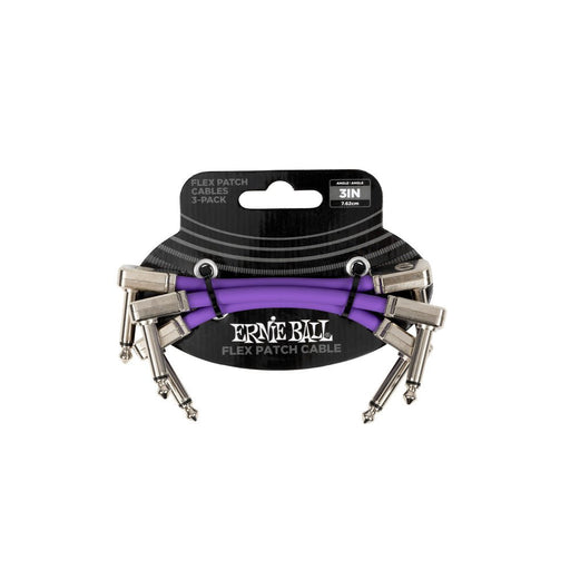 Ernie Ball P06451 Flex Patch Cable 3in - Purple - 3 Pack