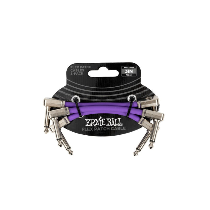 Ernie Ball P06451 Flex Patch Cable 3in - Purple - 3 Pack