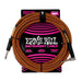 Ernie Ball P06471 Braided Instrument Cable Straight/Angle 18ft - Pumpkin Pie