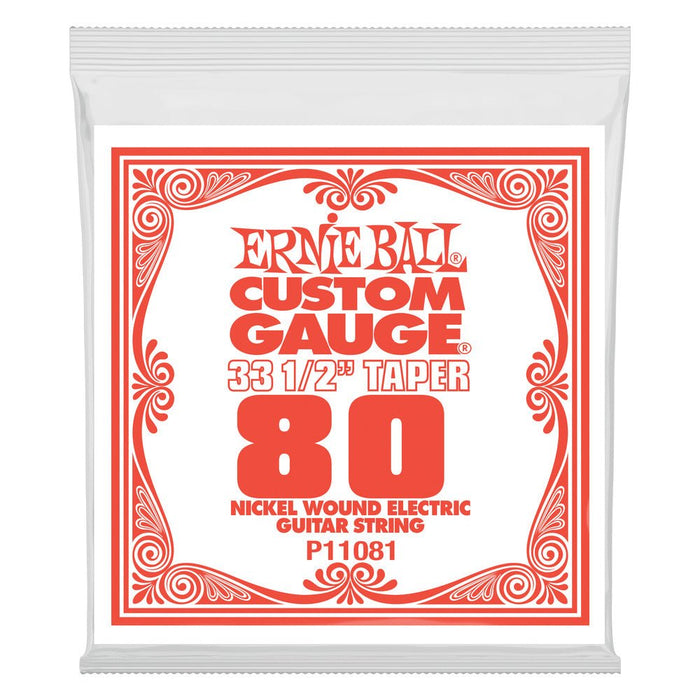 Ernie Ball P11081 .080 Extra Long Nickel Wound Electric Guitar Strings 3 Pack