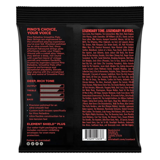Ernie Ball | Pino Palladino Smoothie | Flatwound Bass Strings | Medium | 43 - 108 | P02749 (P02749) - Gsus4