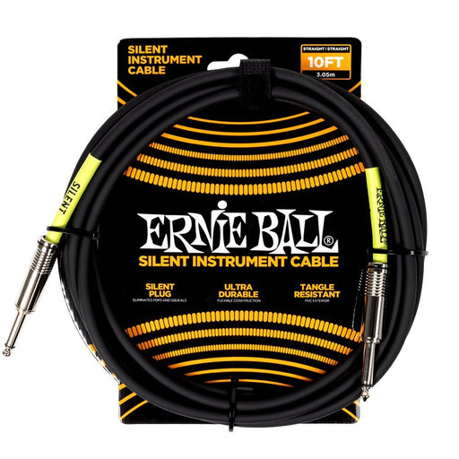 Ernie Ball | SILENT Plug | Straight / Straight Instrument Cable | 3m | Black | P06472 (P06472) - Gsus4