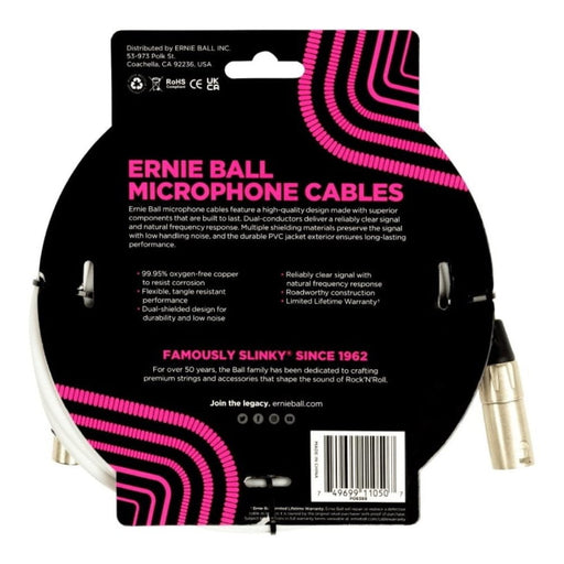 Ernie Ball | XLR Microphone Cable | 6M | White | P06389 (P06389) - Gsus4