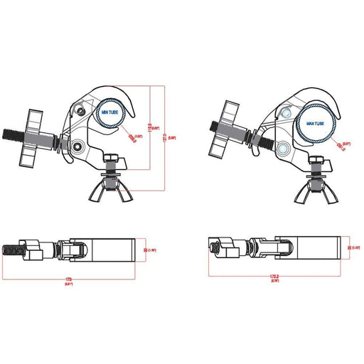 Event Lighting CLAMPT50S Aluminium Trigger Clamp for 38 - 51mm Tube (Silver) (CLAMPT50S) - Gsus4