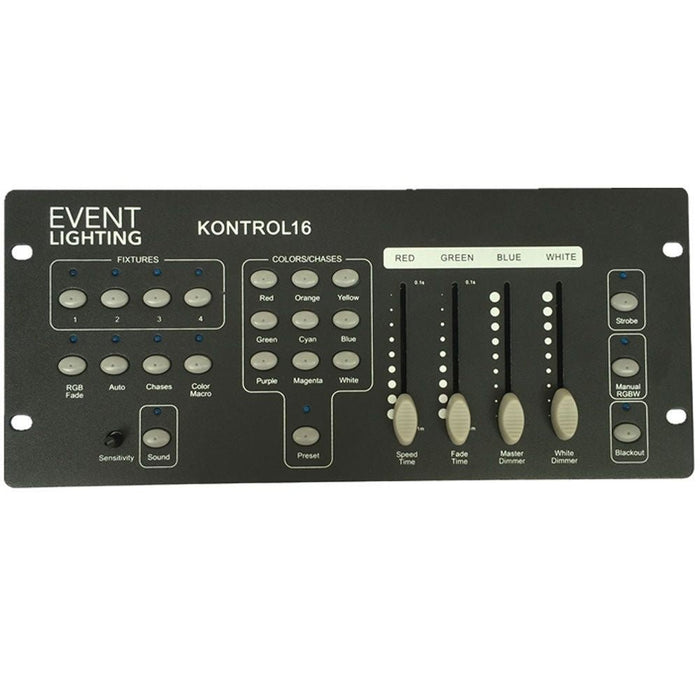 Event Lighting Lite Kontrol 16 4x RGBW Fixture DMX Controller (KONTROL16) - Gsus4