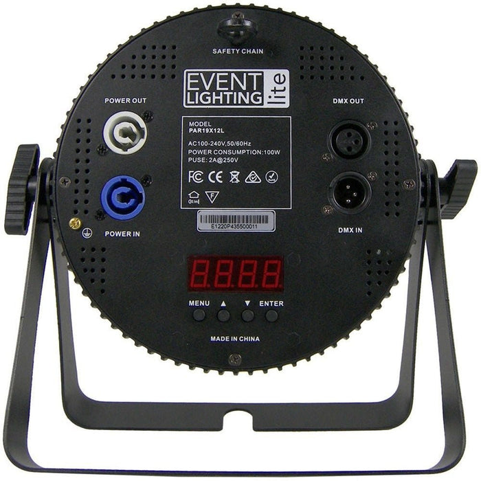 Event Lighting Lite PAR19X12L LED Par 19x12W RGBWAU w/ IR Remote (PAR19X12L) - Gsus4