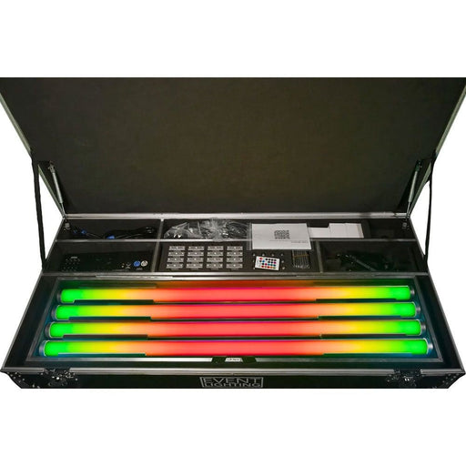 Event Lighting Outdoor Battery RGBW LED Tube Stand Package (Set of 8) w/ Road Case (EVENTTUBEKIT) - Gsus4
