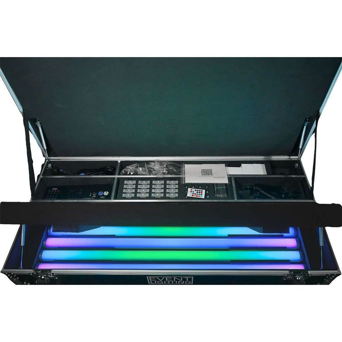Event Lighting Outdoor Battery RGBW LED Tube Stand Package (Set of 8) w/ Road Case (EVENTTUBEKIT) - Gsus4