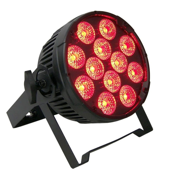 Event Lighting PAR12H LED Flat Pro Par 12x12W RGBWA+UV Stage Wash (Black Finish) (PAR12H) - Gsus4