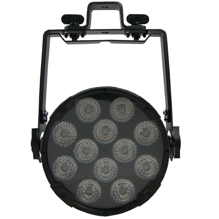 Event Lighting PAR12H LED Flat Pro Par 12x12W RGBWA+UV Stage Wash (Black Finish) (PAR12H) - Gsus4