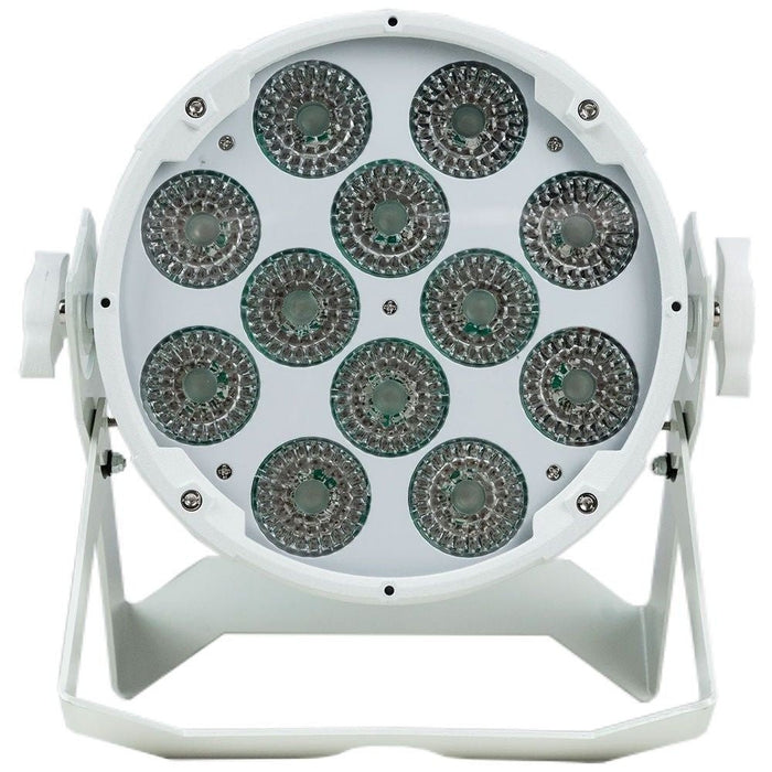 Event Lighting PAR12H - WH LED Flat Pro Par 12x12W RGBWA+UV Stage Wash (White Finish) (PAR12H-WH) - Gsus4