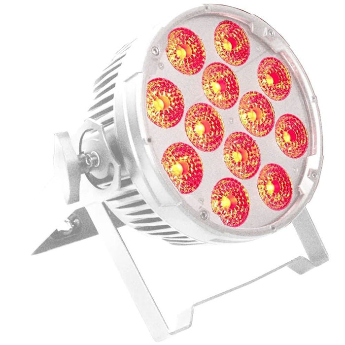 Event Lighting PAR12H - WH LED Flat Pro Par 12x12W RGBWA+UV Stage Wash (White Finish) (PAR12H-WH) - Gsus4