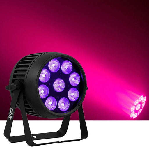 Event Lighting PAR9X12BH - IP Outdoor Battery Par Can 9x12W RGBWAU w/ Wireless DMX (PAR9X12BH-IP) - Gsus4